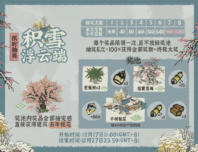 《江南百景图》江南临冬花似雪玩法