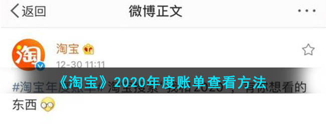 《淘宝》2020年度账单查看方法