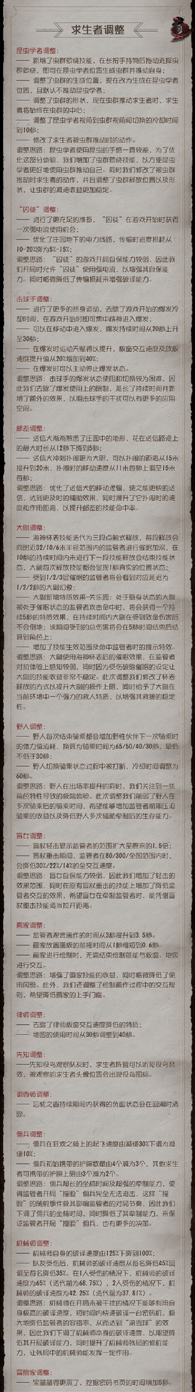 《第五人格》4月23日共研服改动调整介绍