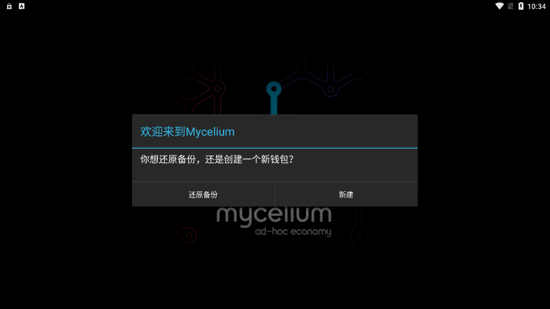 Mycelium钱包截图